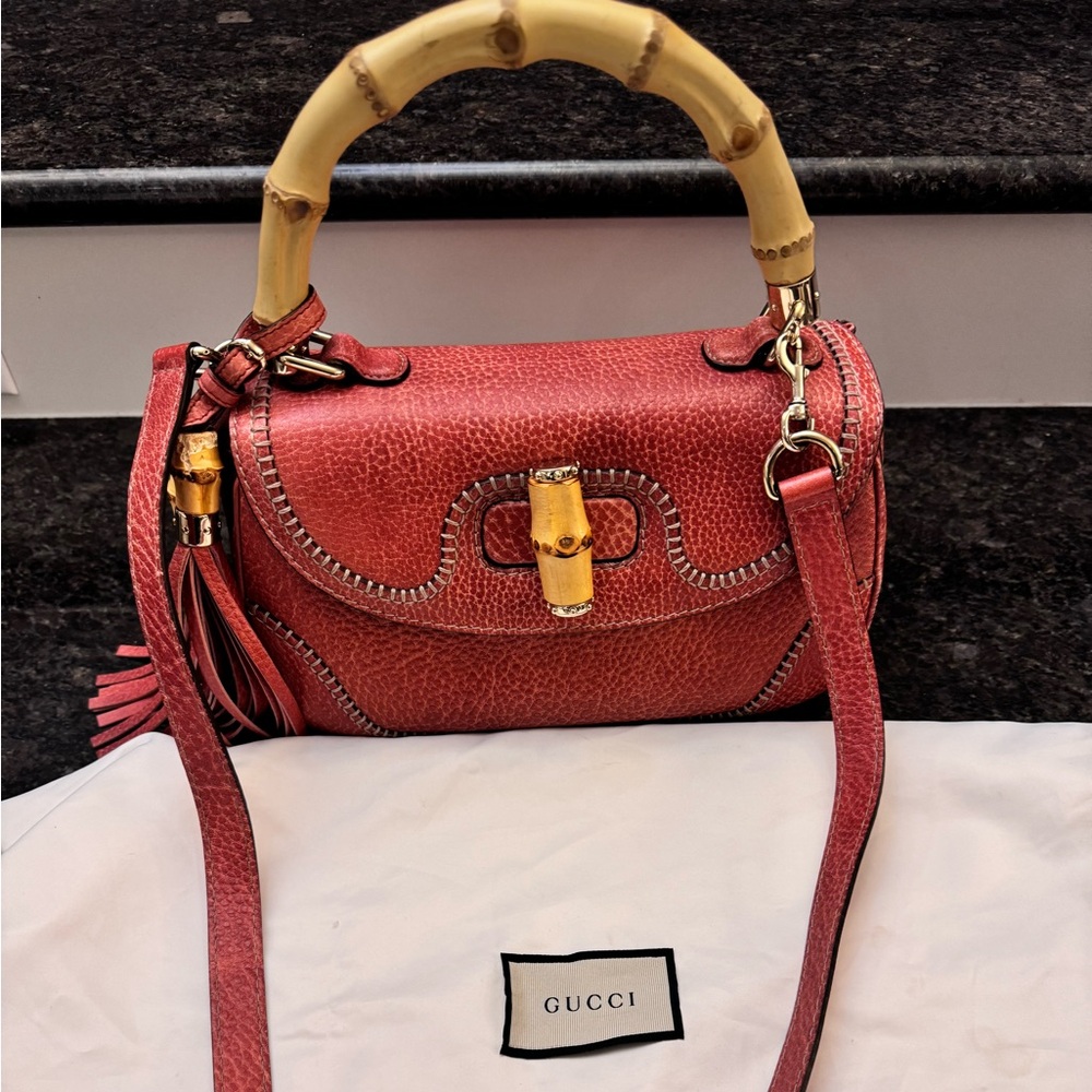 Gucci Convertible Bamboo Top Handle Bag- Medium